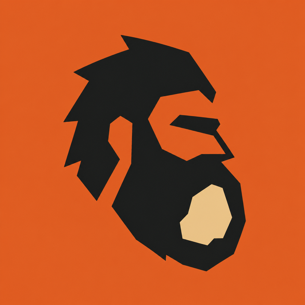 UGGA app symbol: a black gorilla face on an orange background