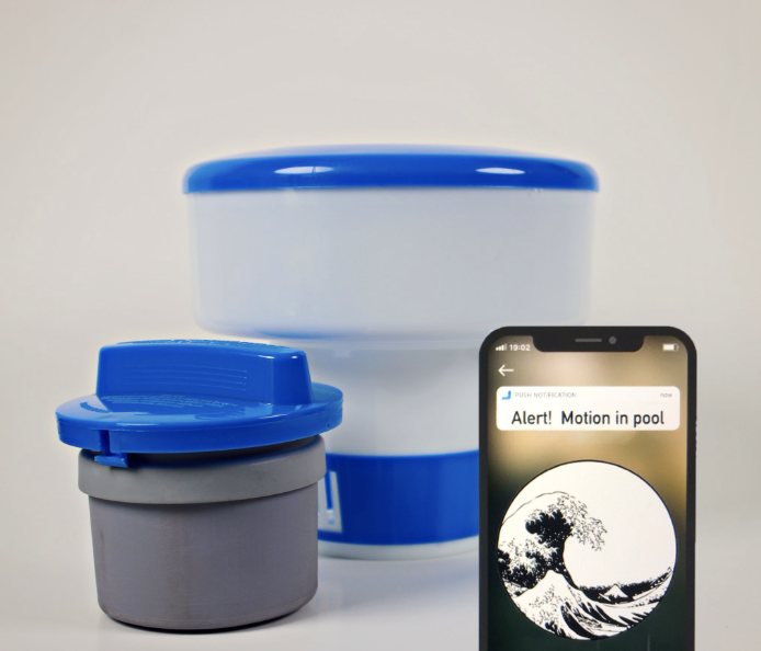 Wave smart home pool alarm with a mobile motion alert
